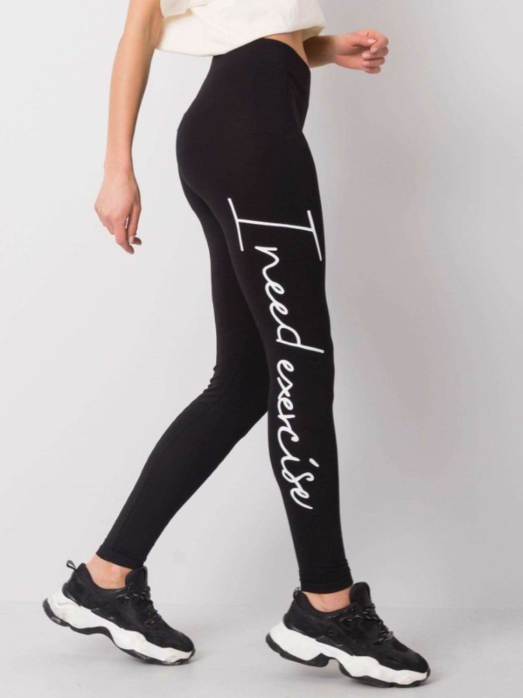 Legginsy damskie, czarne, Rue Paris