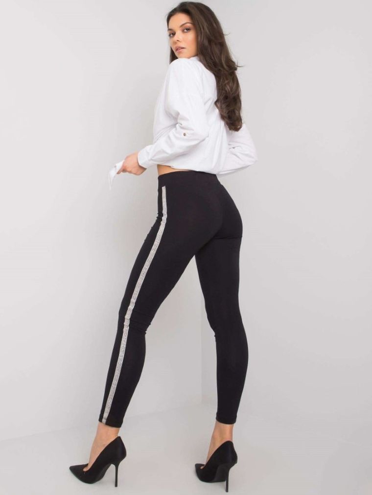 Legginsy damskie, czarne, Rue Paris