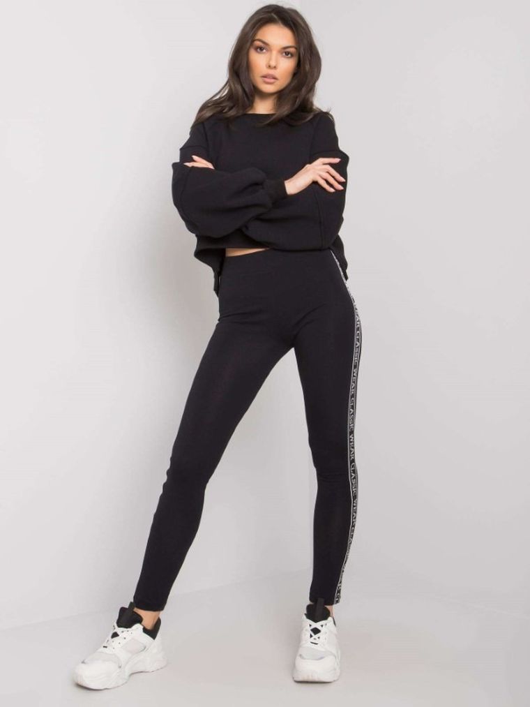 Legginsy damskie, czarne, Rue Paris