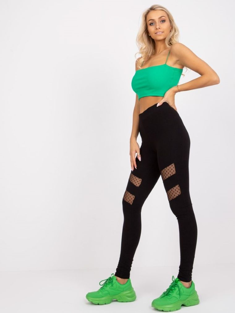 Legginsy damskie, czarne, Rue Paris