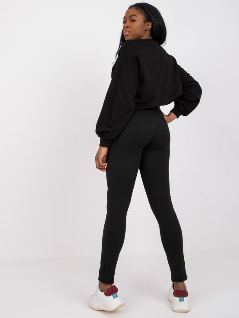 Legginsy damskie, czarne, Rue Paris
