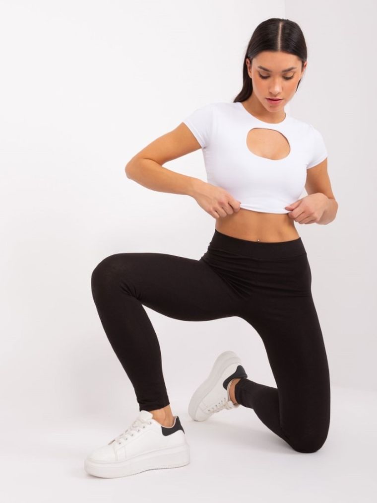 Legginsy damskie, czarne, Rue Paris