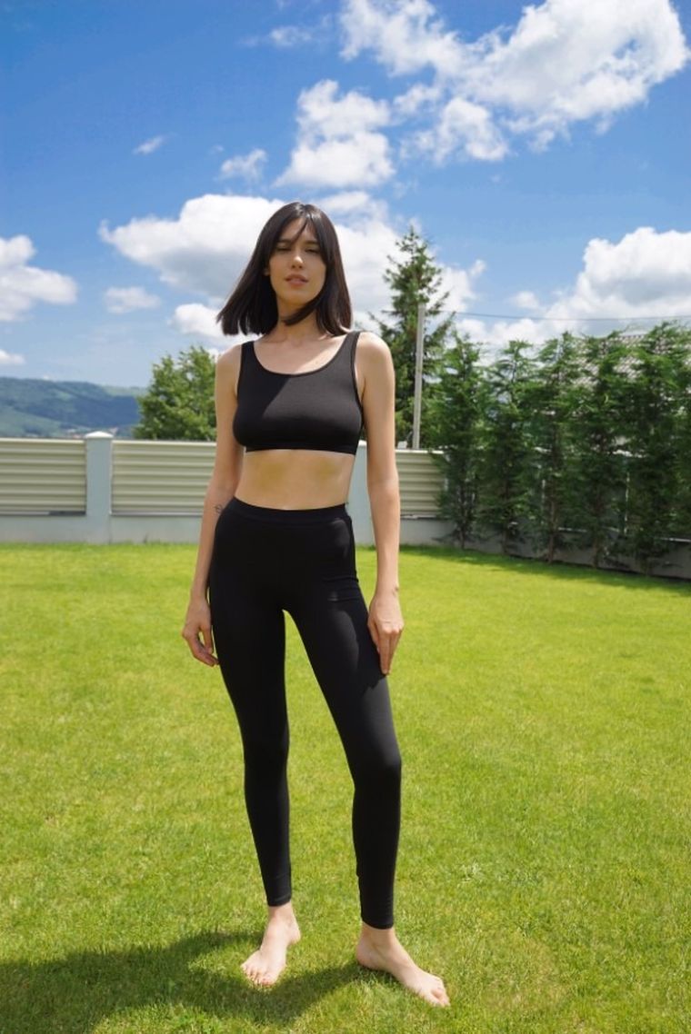 Legginsy damskie, czarne, Uniconf