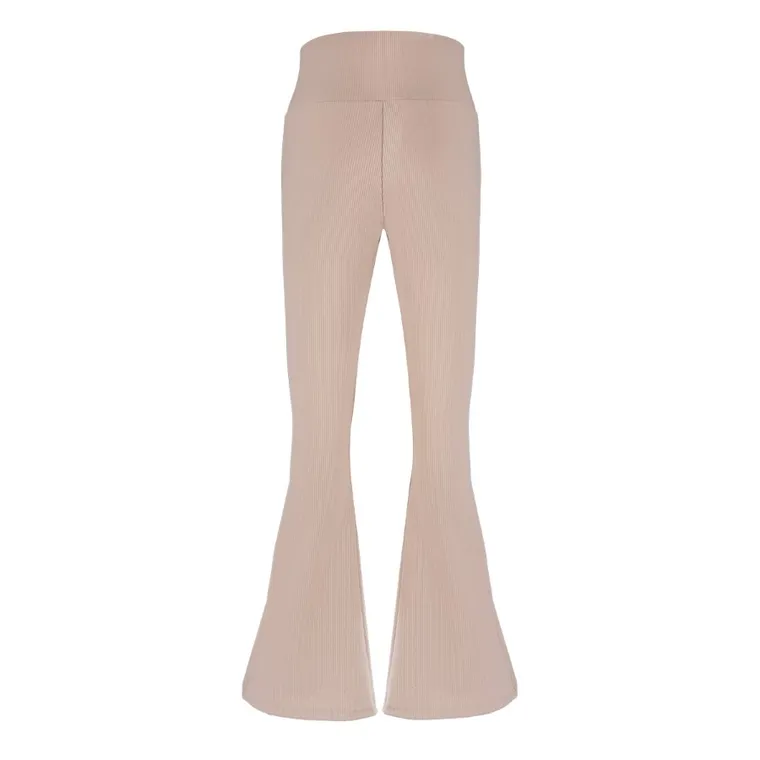 Legginsy damskie, dzwony, beżowe, Hoop