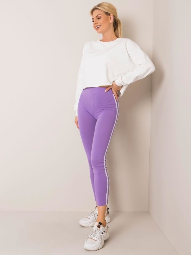 Legginsy damskie, fioletowe, Basic Feel Good