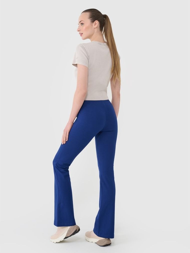 Legginsy damskie, flare, granatowe, 4F