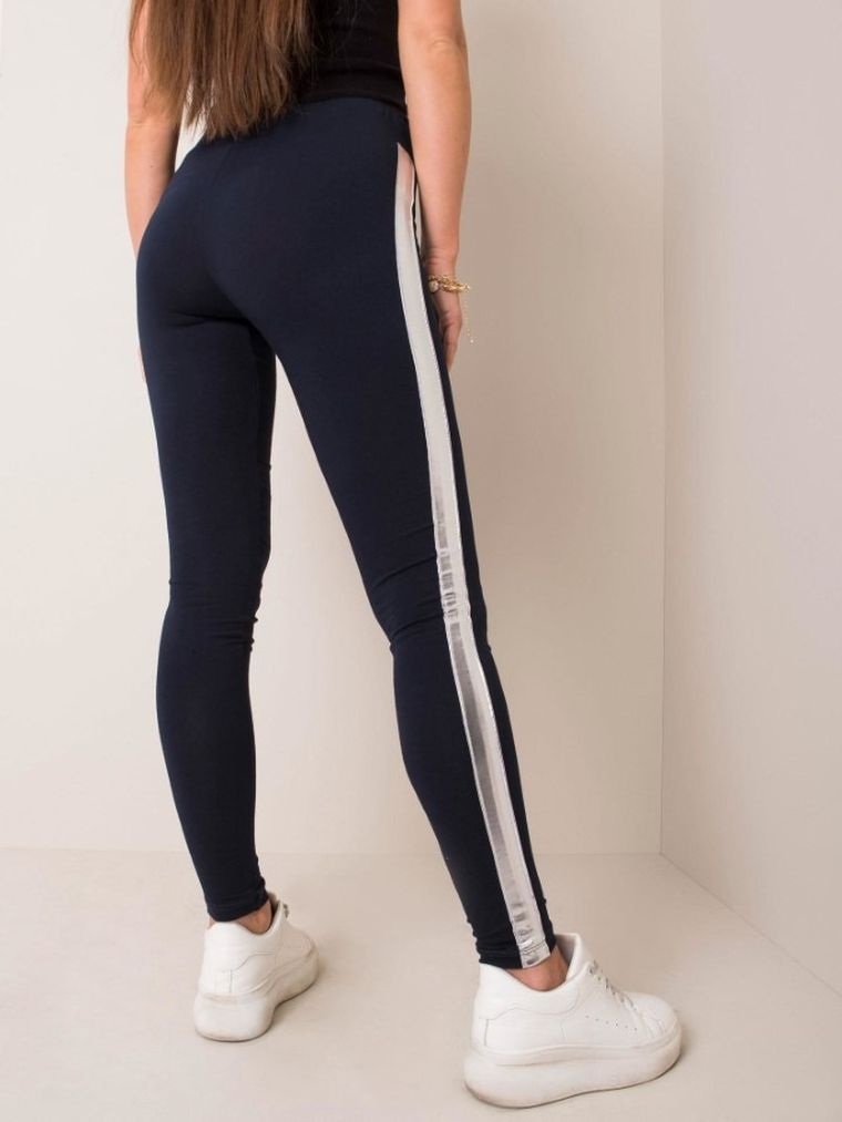 Legginsy damskie, granatowe, Rue Paris