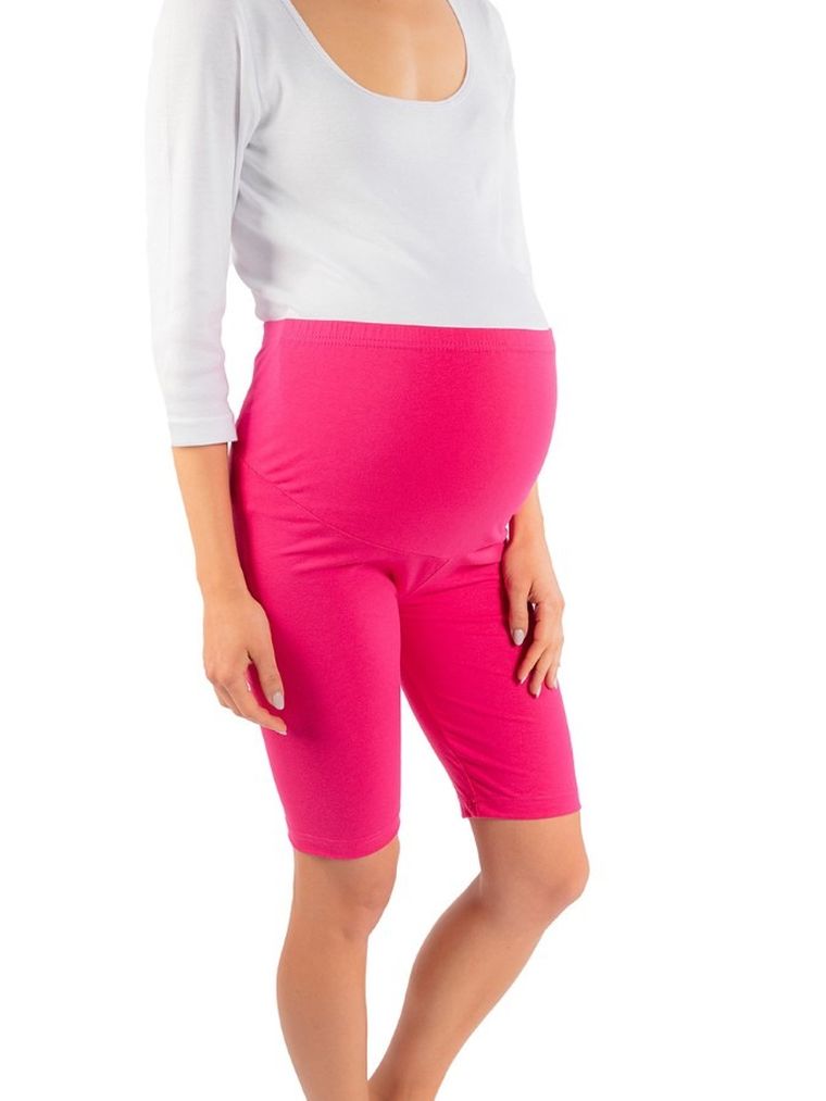 Legginsy damskie, kolarki, ciążowe, różowe, Golden Queen