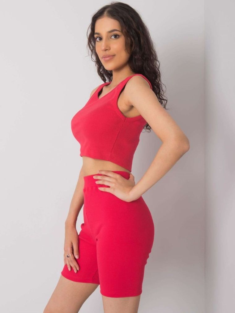 Legginsy damskie, kolarki, ciemnoróżowe, Rue Paris