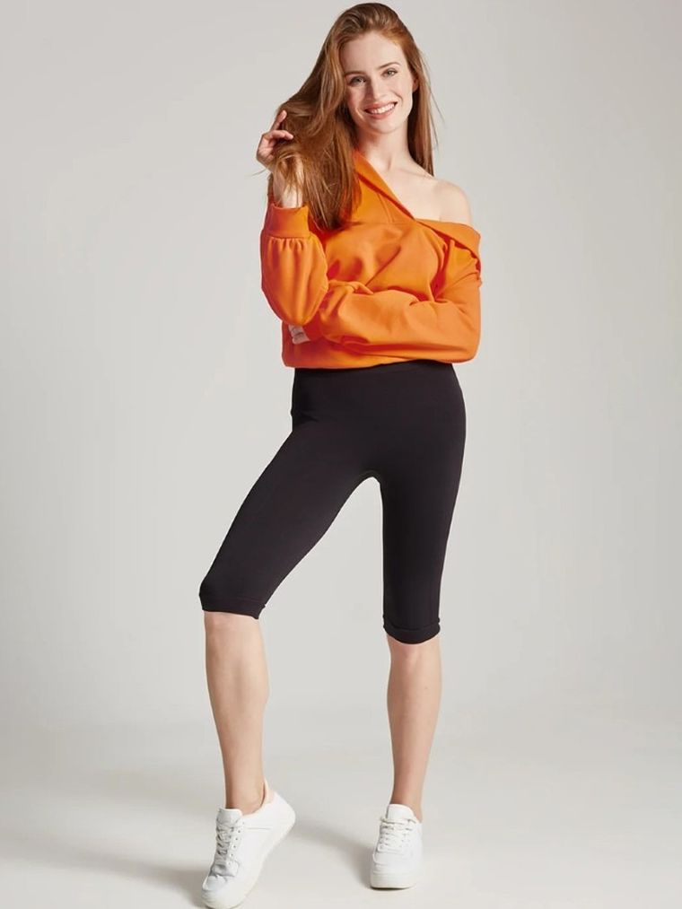 Legginsy damskie, kolarki, czarne, Mirella, Gatta