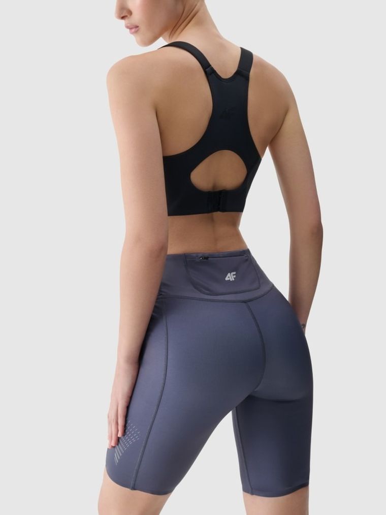 Legginsy damskie, kolarki, szare, 4F