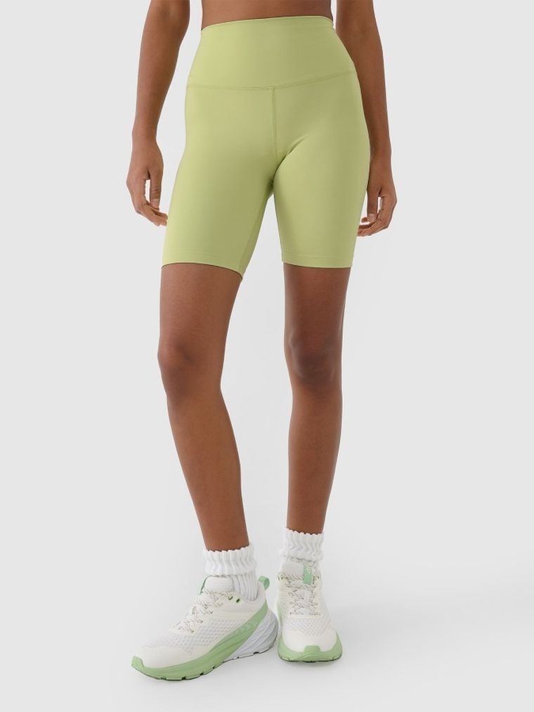 Legginsy damskie, kolarki, zielone, 4F