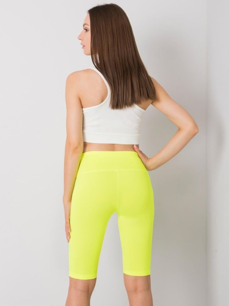 Legginsy damskie, kolarki, żółte, Ex Moda