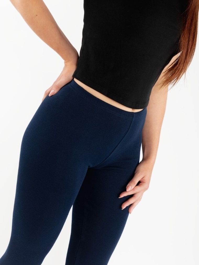 Legginsy damskie, ocieplane, granatowe, Golden Queen