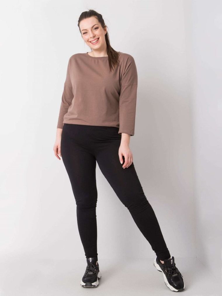 Legginsy damskie, plus size, czarne, Basic Feel Good