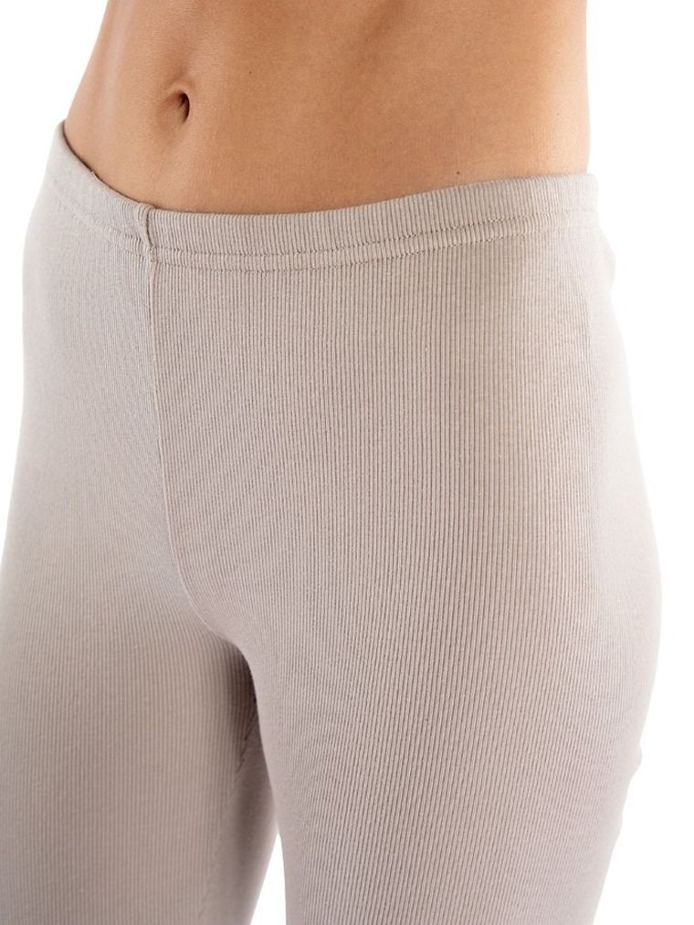 Legginsy damskie, prążkowane, beżowe, Golden Queen