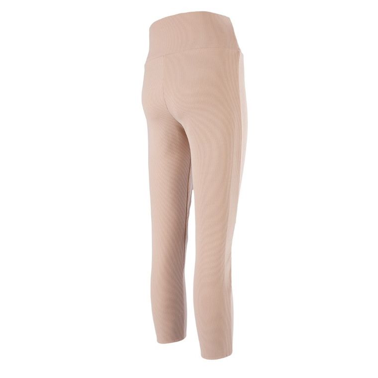 Legginsy damskie, prążkowane, beżowe, Hoop