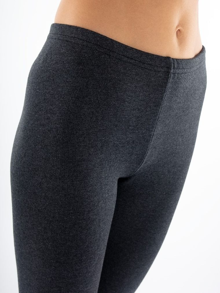 Legginsy damskie, prążkowane, grafitowe, Golden Queen