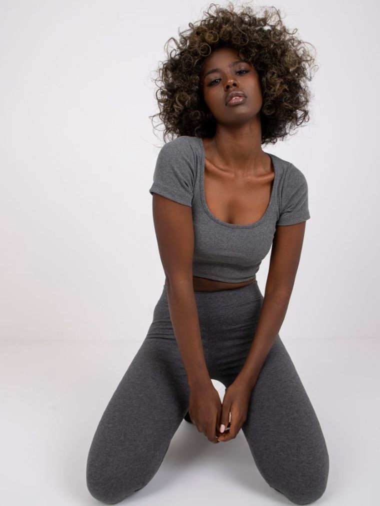 Legginsy damskie, szare, Basic Feel Good