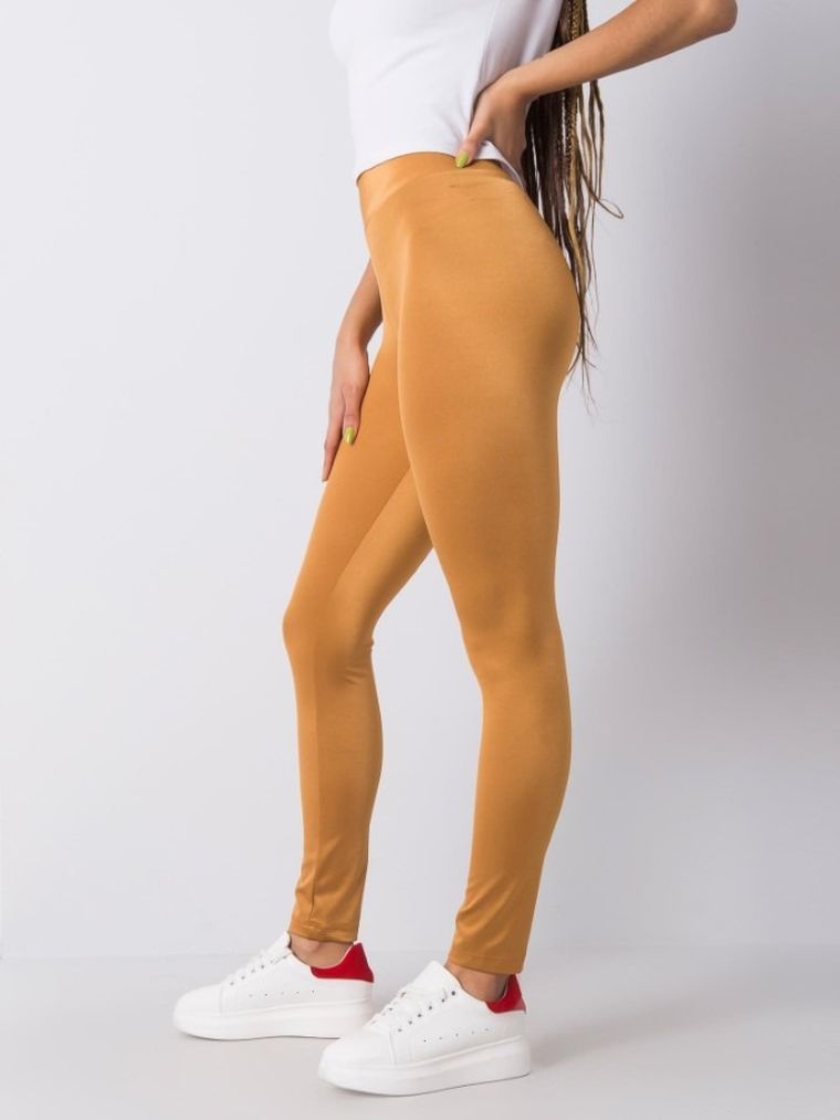 Legginsy damskie, złote, Rue Paris