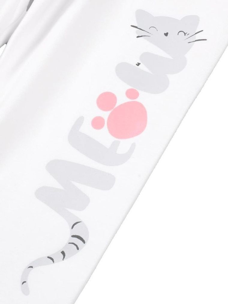 Legginsy dziewczęce 3/4, białe, Tup Tup