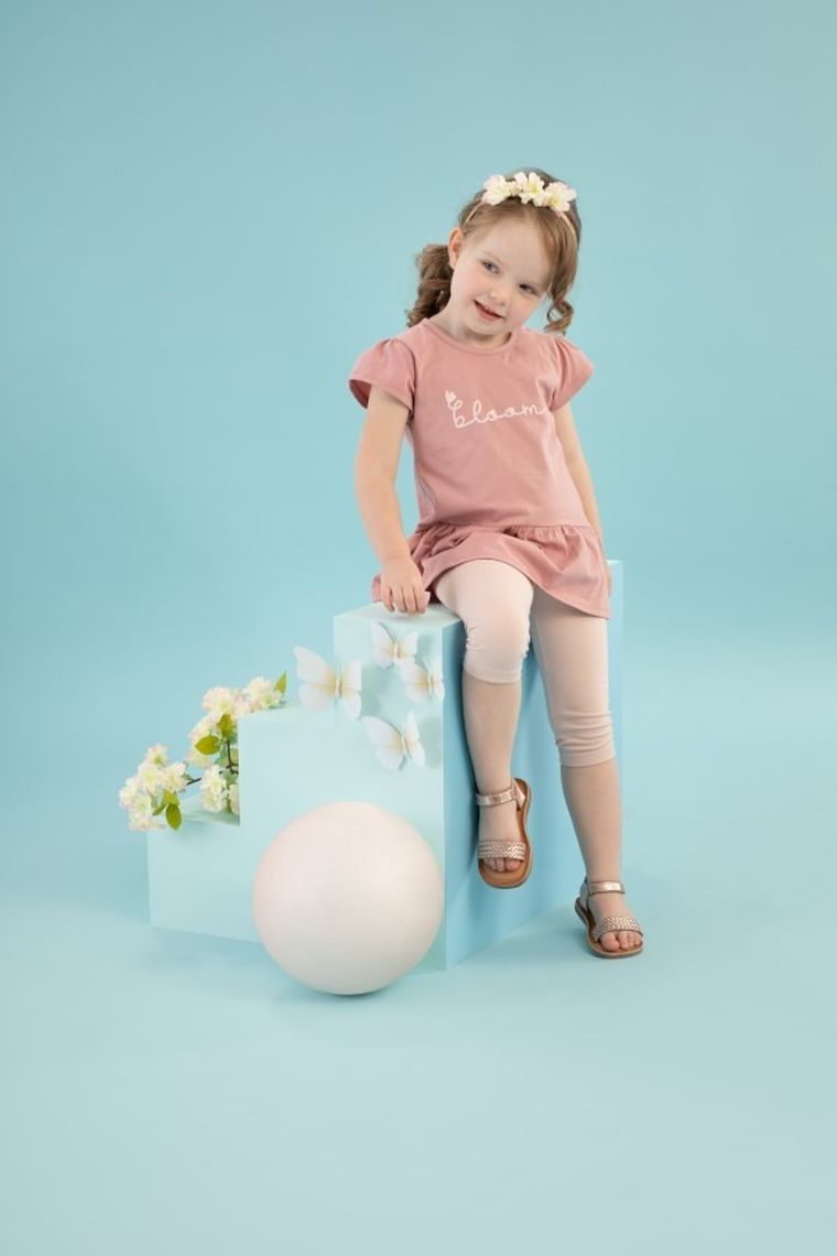 Legginsy dziewczęce 3/4, różowe, Pinokio