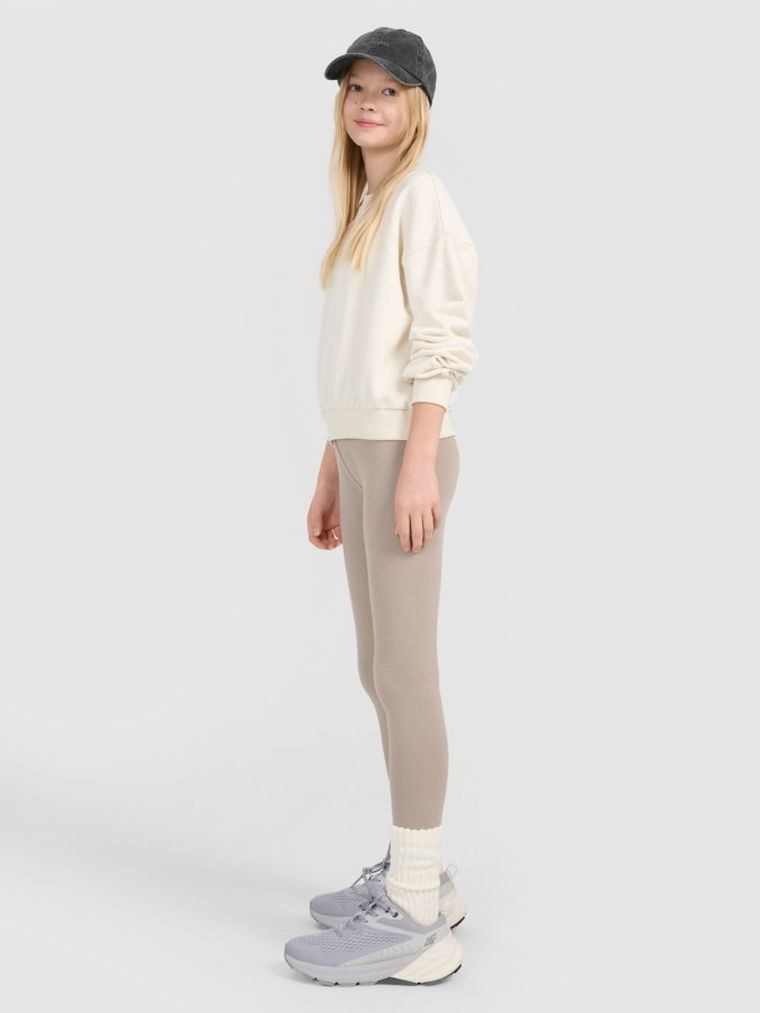 Legginsy dziewczęce, beżowe, 4F