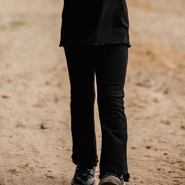 Legginsy dziewczęce, dzwony, czarne, Eevi