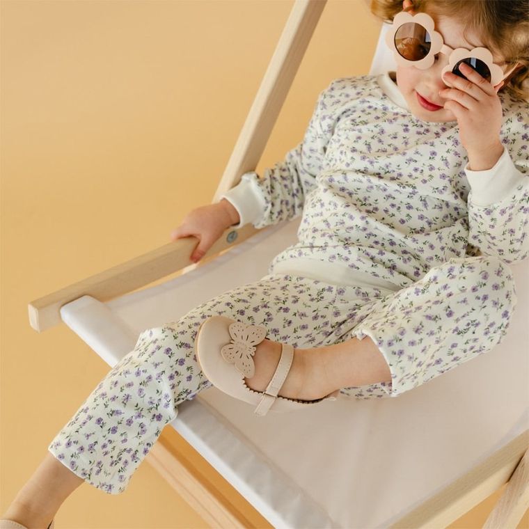 Legginsy dziewczęce, dzwony, ecru, Eevi