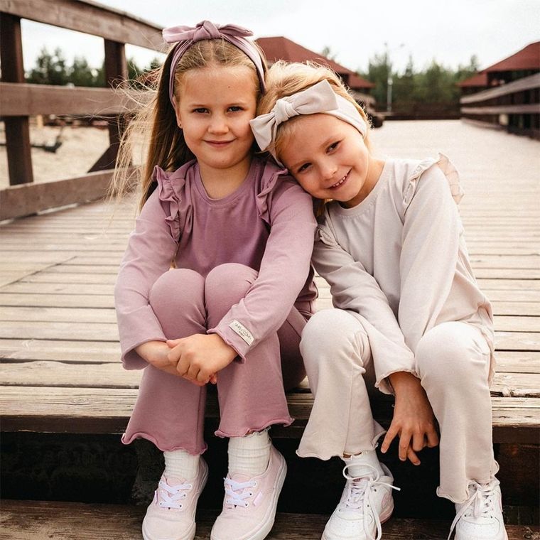 Legginsy dziewczęce, dzwony, fioletowe, Eevi