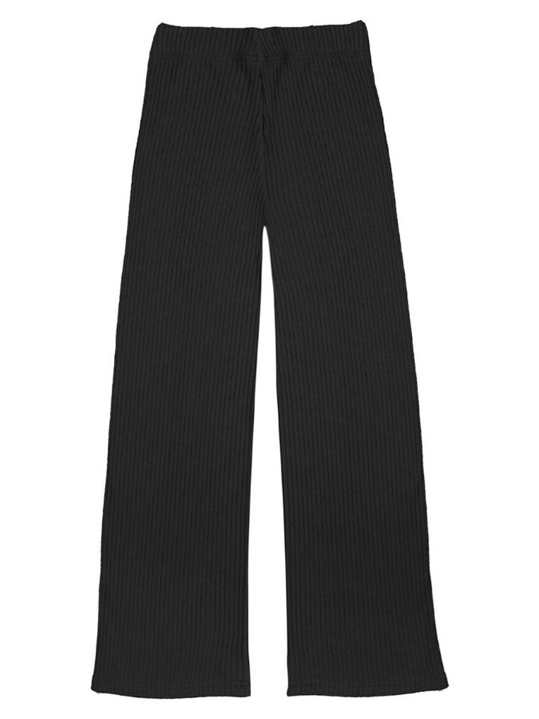 Legginsy dziewczęce, dzwony, prążkowane, czarne, Tup Tup