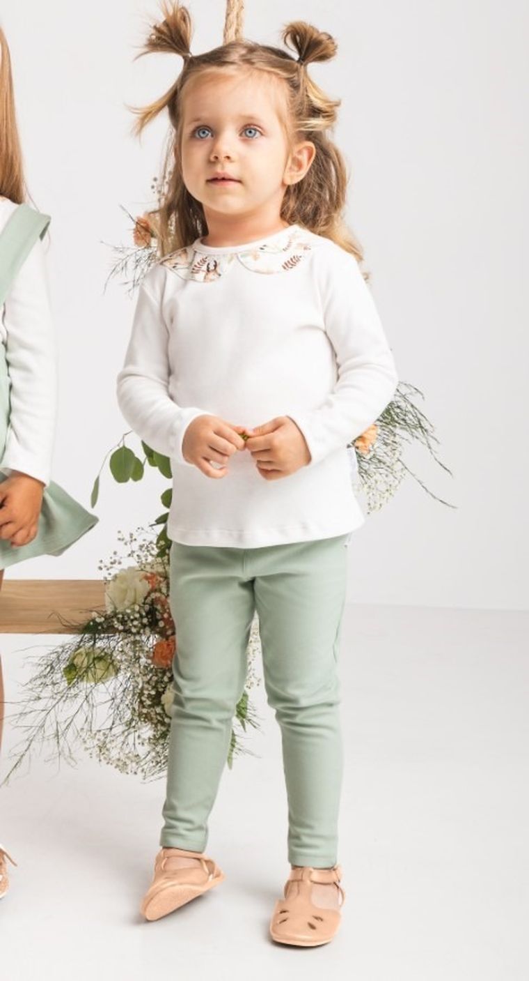 Legginsy dziewczęce, jasnozielone, Nicol