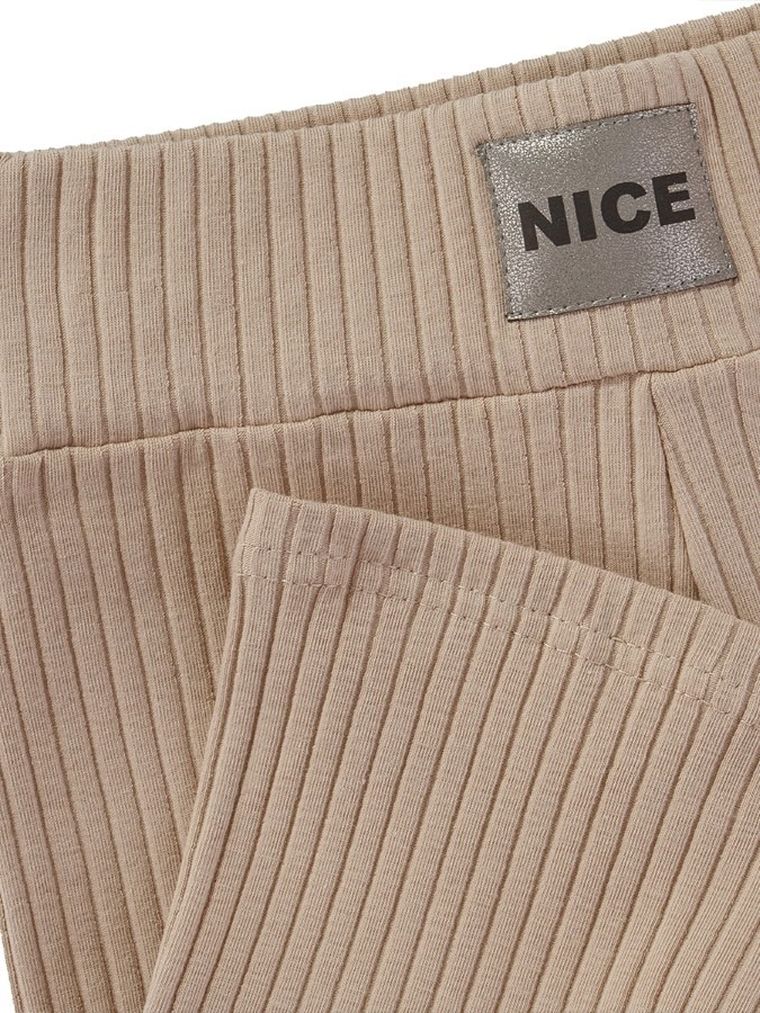 Legginsy dziewczęce, kolarki, prążkowane, beżowe, Tup Tup