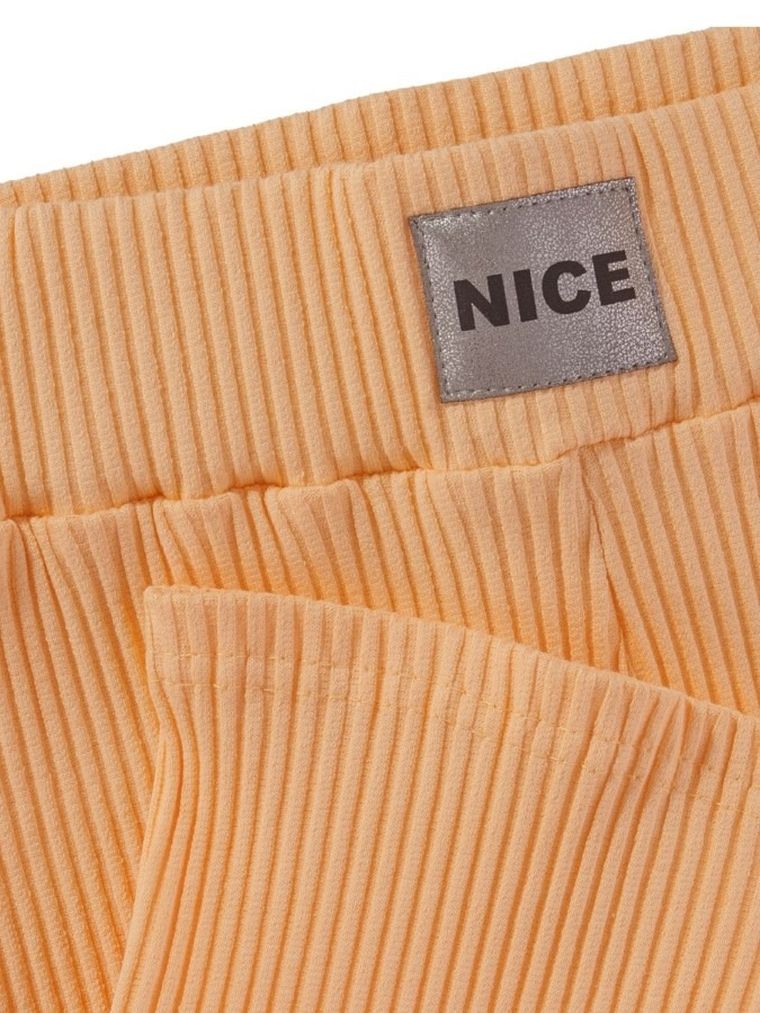 Legginsy dziewczęce, kolarki, prążkowane, brzoskwiniowe, Tup Tup