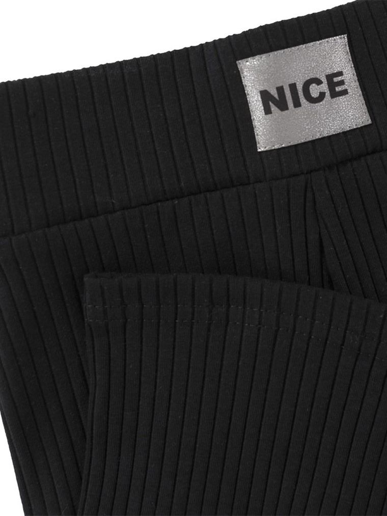 Legginsy dziewczęce, kolarki, prążkowane, czarne, Tup Tup