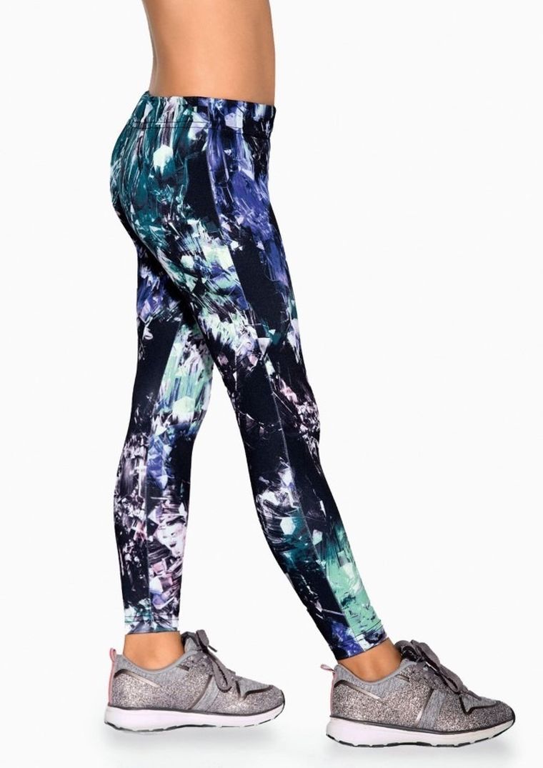 Legginsy dziewczęce, niebiesko-granatowe, Bas Bleu