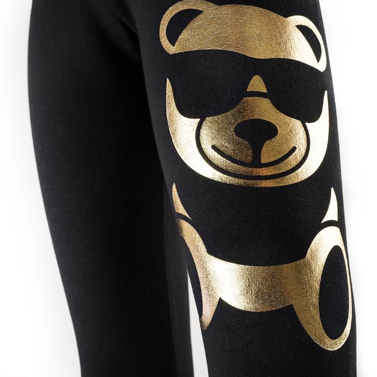 Legginsy dziewczęce, ocieplane, czarne, Tup Tup