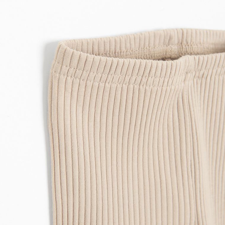 Legginsy dziewczęce, prążkowane, beżowe, Nicol