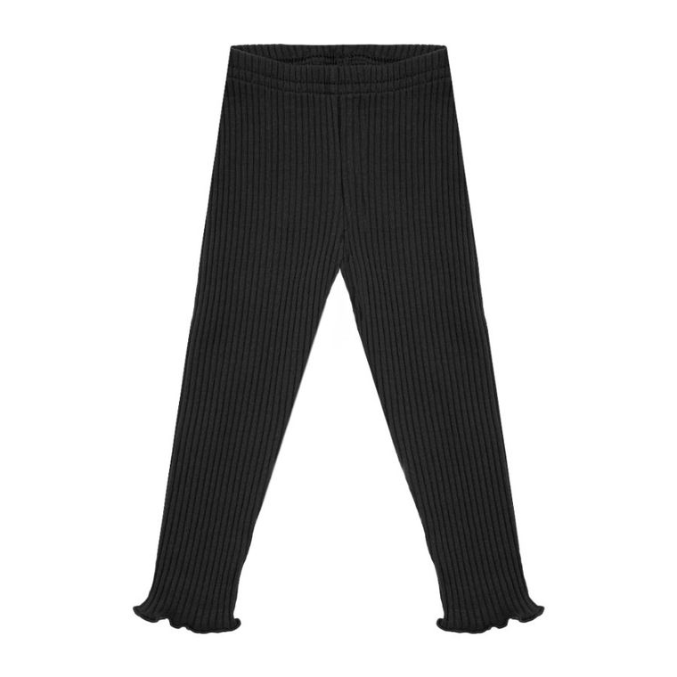 Legginsy dziewczęce, prążkowane, czarne, Nicol