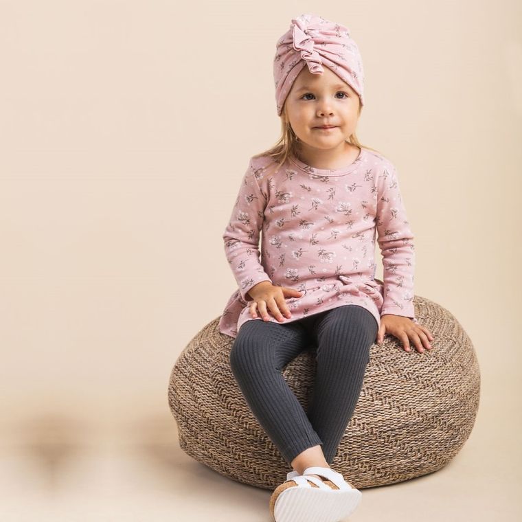 Legginsy dziewczęce, prążkowane, grafitowe, Nicol