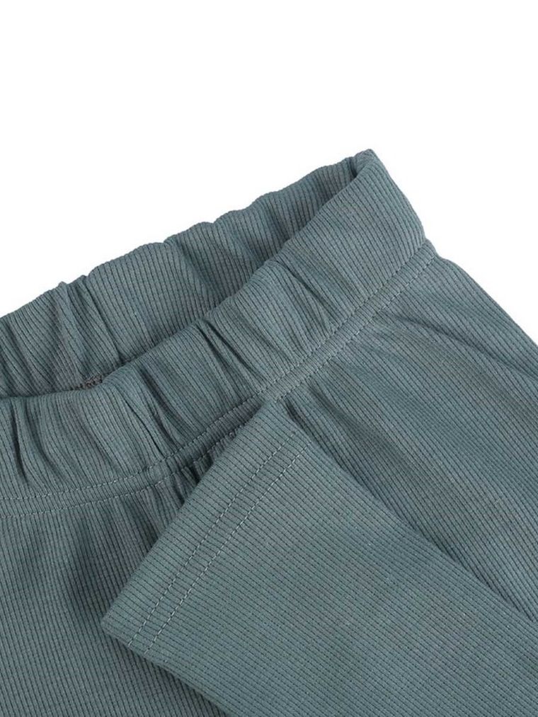 Legginsy dziewczęce, prążkowane, khaki, Tup Tup