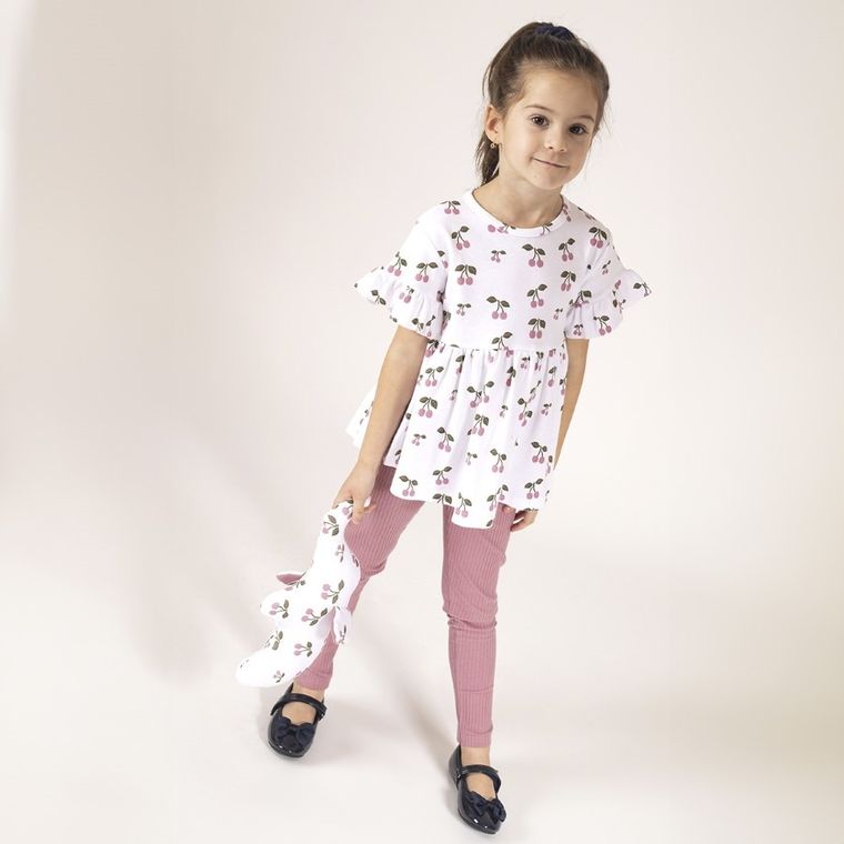 Legginsy dziewczęce, prążkowane, różowe, Nicol