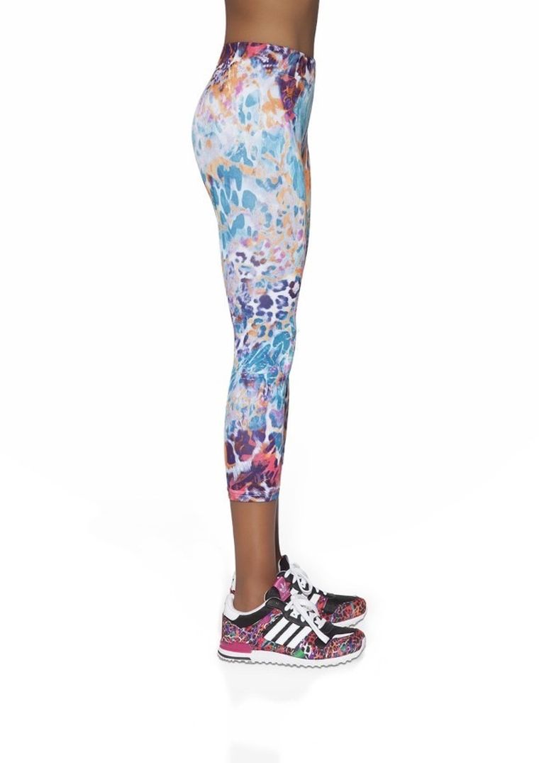 Legginsy sportowe damskie 3/4, mix, Bas Black