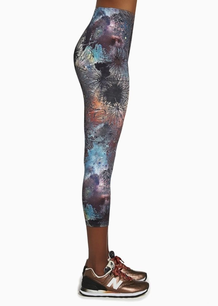 Legginsy sportowe damskie 3/4, mix, Bas Black