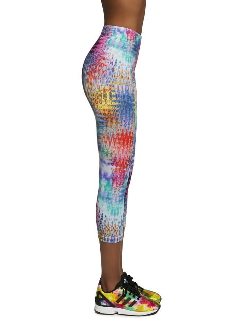 Legginsy sportowe damskie 3/4, mix, Bas Black