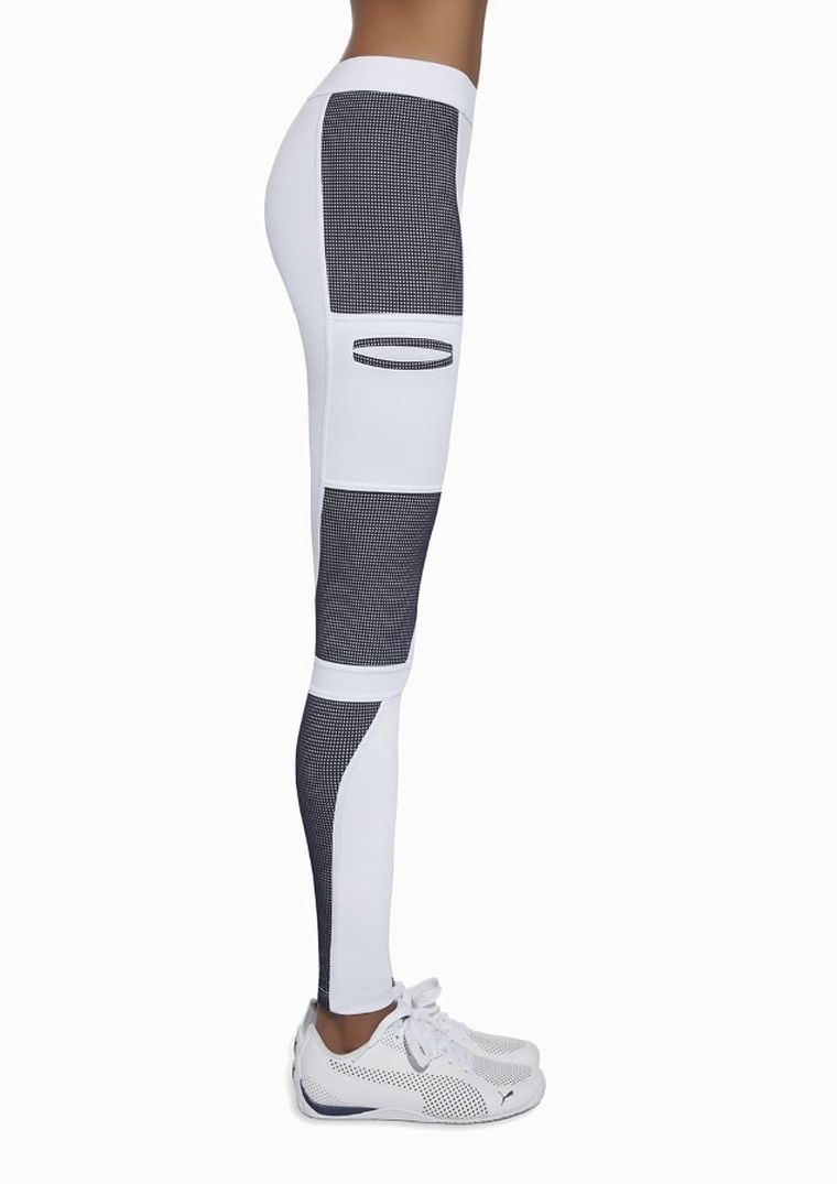 Legginsy sportowe damskie, białe, Bas Black
