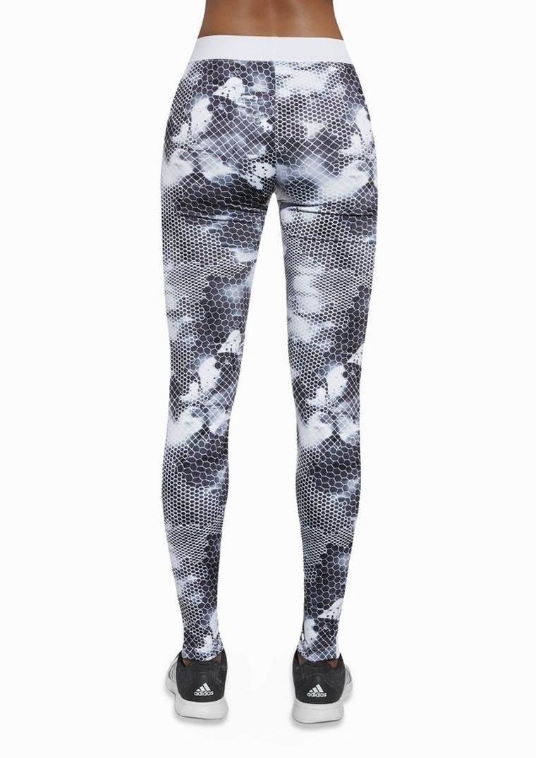 Legginsy sportowe damskie, szare, lampasy, Bas Black