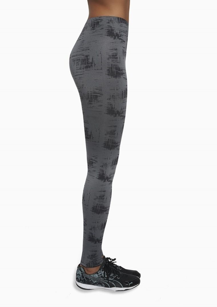 Legginsy sportowe damskie, szaro-grafitowe, Bas Black
