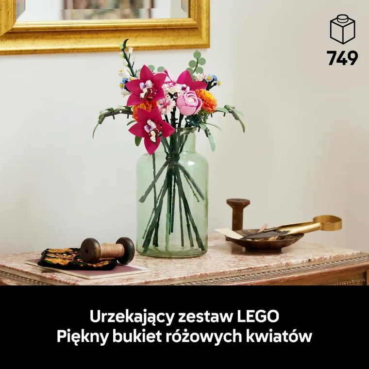 LEGO Botanicals, Piękny bukiet różowych kwiatów, 10342