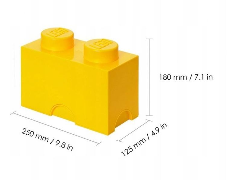 LEGO, Brick 2, pojemnik klocek, żółty